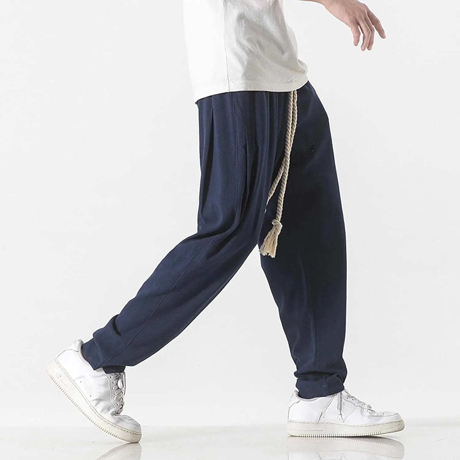 FZVYD Mens Brown Dress Pants Mens Joggers Cargo Pants Fashion Casual Sweatpants Work Pants Drawstring Loose Trousers Pockets