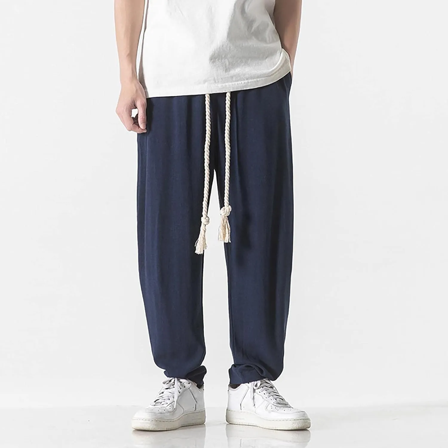 FZVYD Mens Brown Dress Pants Mens Joggers Cargo Pants Fashion Casual Sweatpants Work Pants Drawstring Loose Trousers Pockets