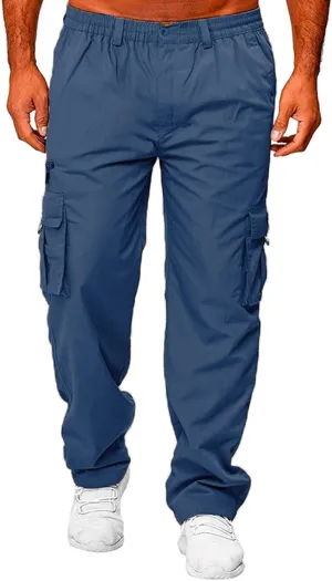 FZVYD Men's Cropped Pants Joggers Cargo Pants Fashion Casual Sweatpants Work Pants Drawstring Loose Trousers with Pockets