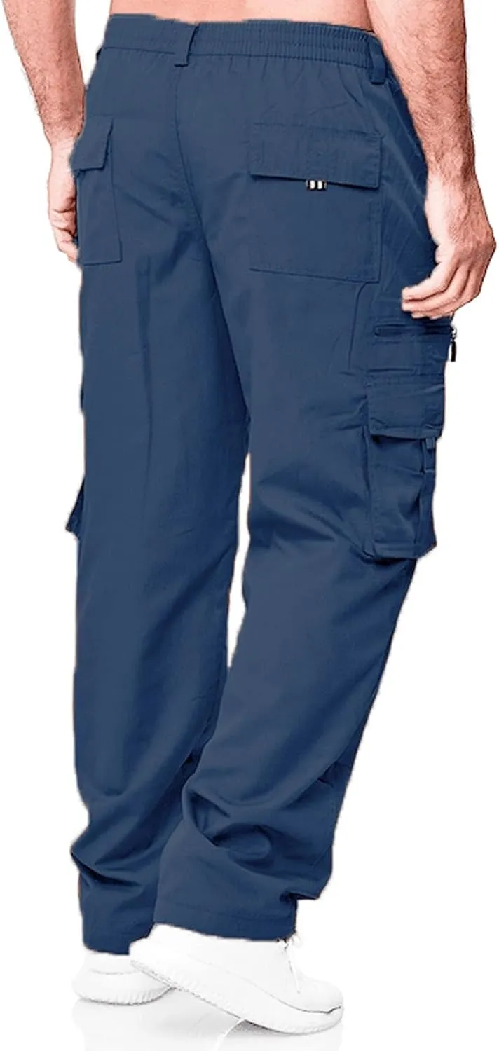 FZVYD Men's Cropped Pants Joggers Cargo Pants Fashion Casual Sweatpants Work Pants Drawstring Loose Trousers with Pockets