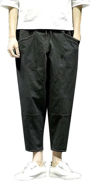 FZVYD Mens Dress Pants Slim Fit Stretch Joggers Cargo Pants Fashion Casual Sweatpants Work Pants Drawstring Loose Trousers