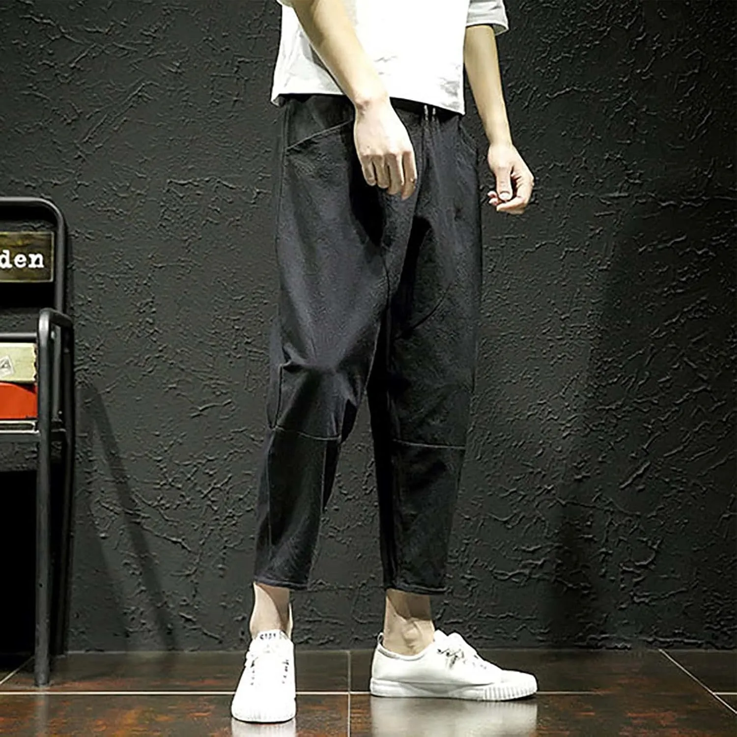 FZVYD Mens Dress Pants Slim Fit Stretch Joggers Cargo Pants Fashion Casual Sweatpants Work Pants Drawstring Loose Trousers