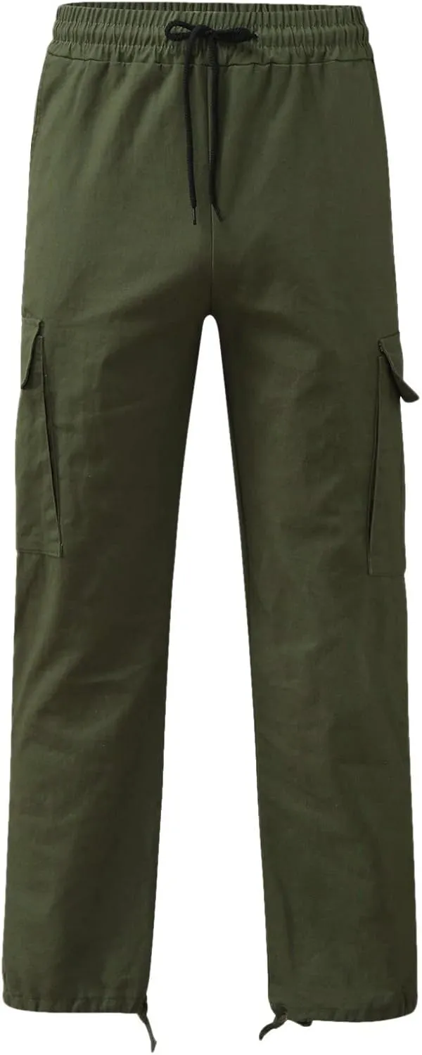 FZVYD Mens Slacks Slim Fit Mens Joggers Cargo Pants Fashion Casual Sweatpants Work Pants Drawstring Loose Trousers Pockets