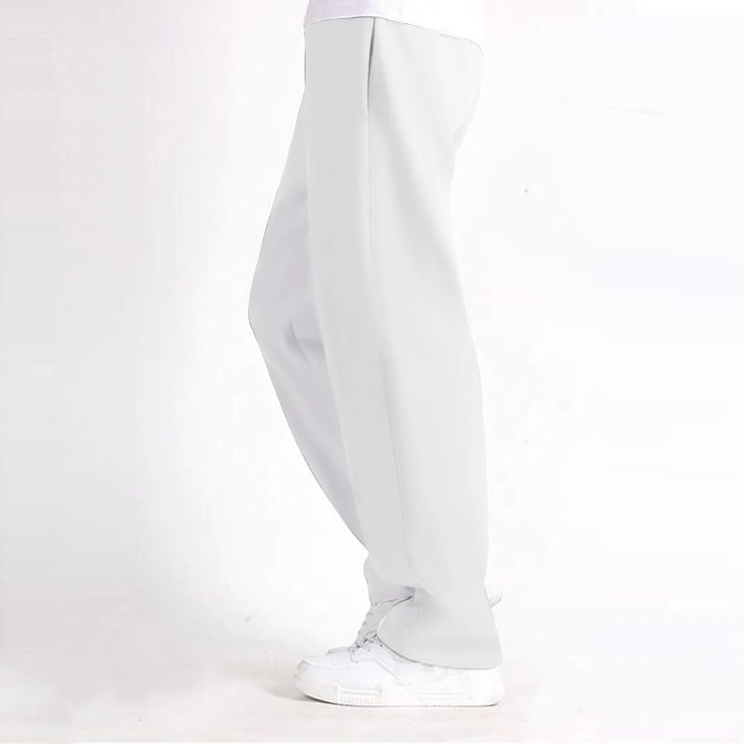 FZVYD Mens Sweatpants Pants Casual Jogging Sports Elastic Lightweight Wide Leg Long Straight Lounge Trousers with Pockets