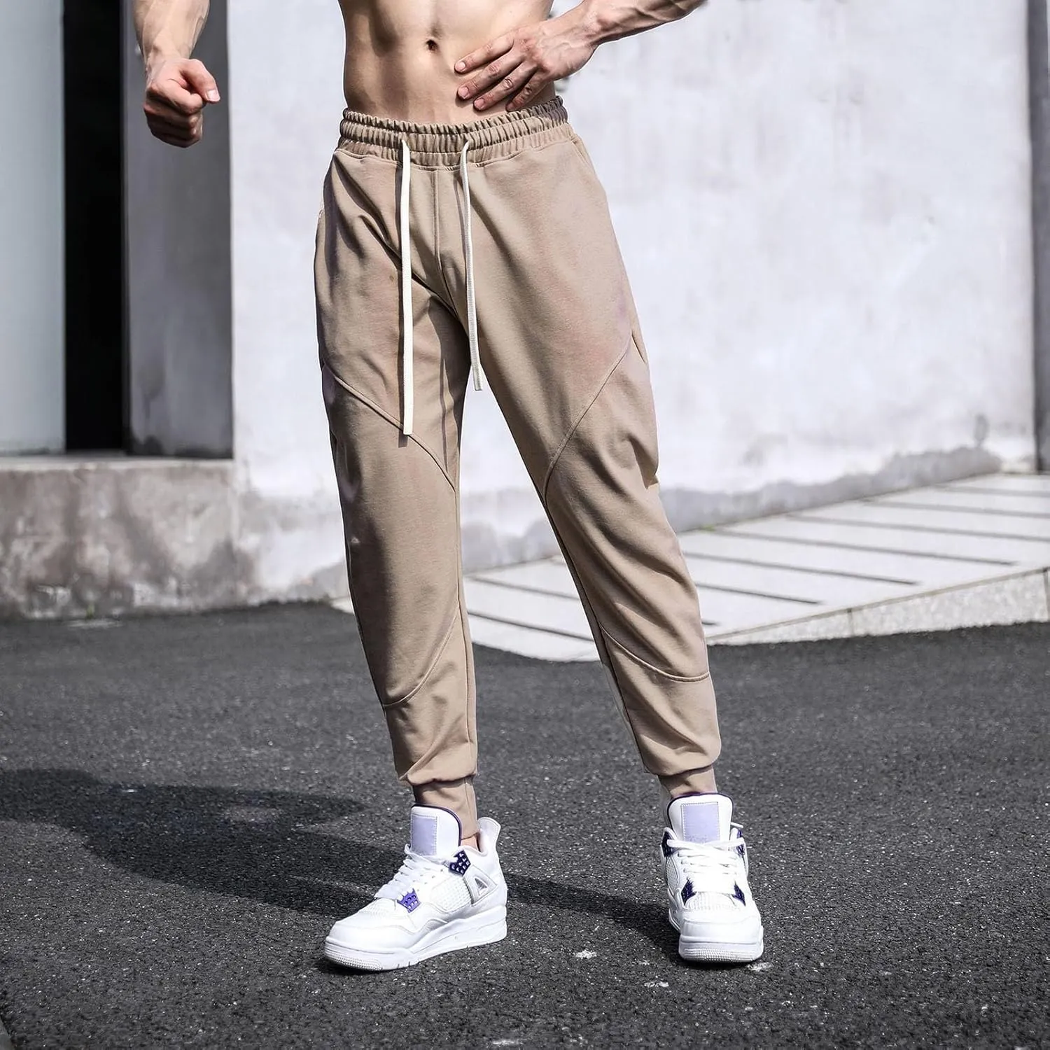 FZVYD Navy Pants Men Mens Joggers Cargo Pants Fashion Casual Sweatpants Work Pants Drawstring Loose Trousers with Pockets