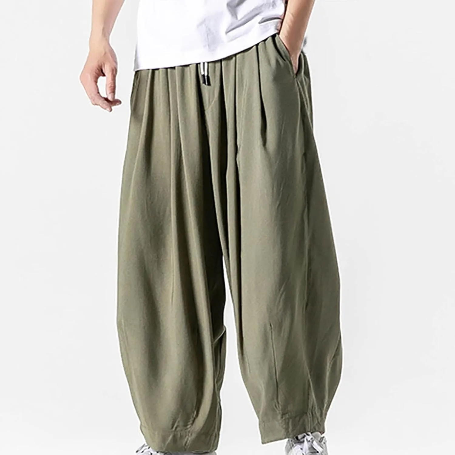 FZVYD Tapered Dress Pants Men Mens Joggers Cargo Pants Fashion Casual Sweatpants Work Pants Drawstring Loose Trousers Pockets