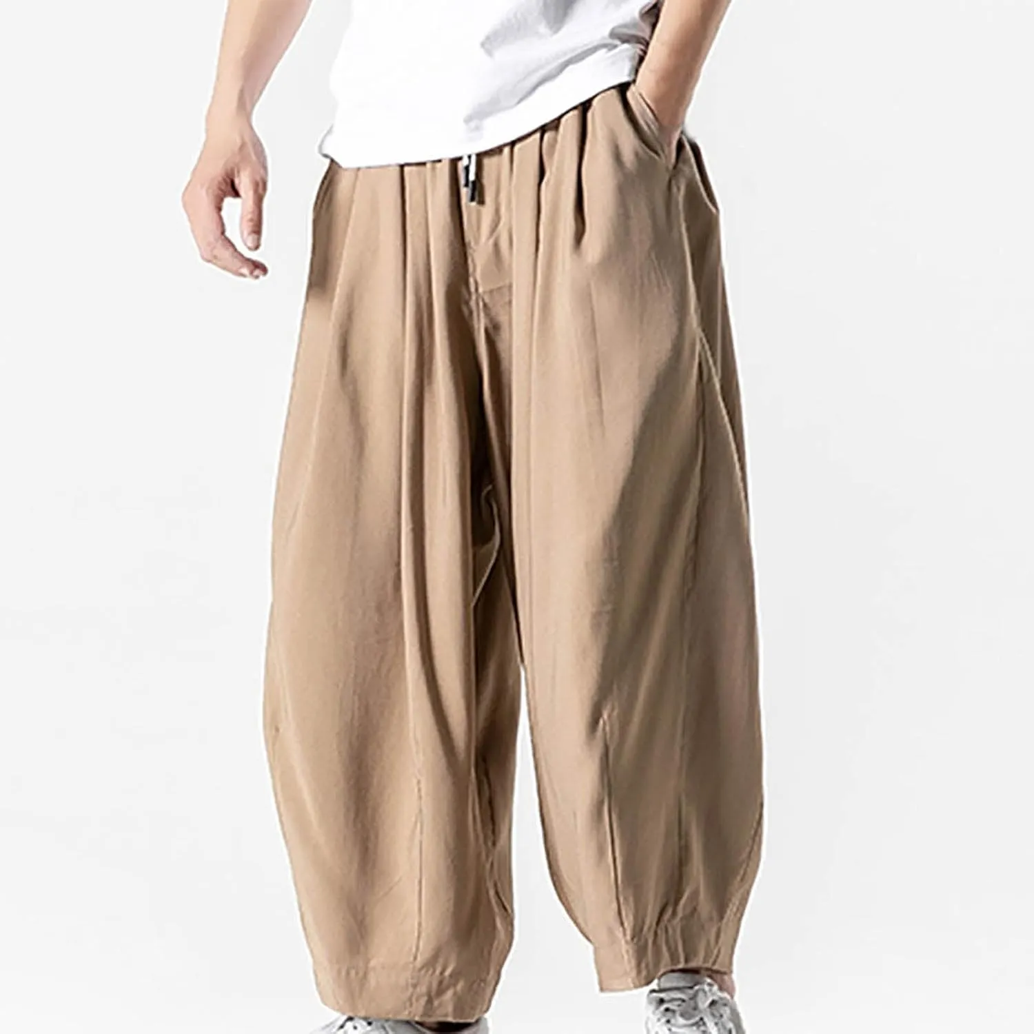 FZVYD Tapered Dress Pants Men Mens Joggers Cargo Pants Fashion Casual Sweatpants Work Pants Drawstring Loose Trousers Pockets