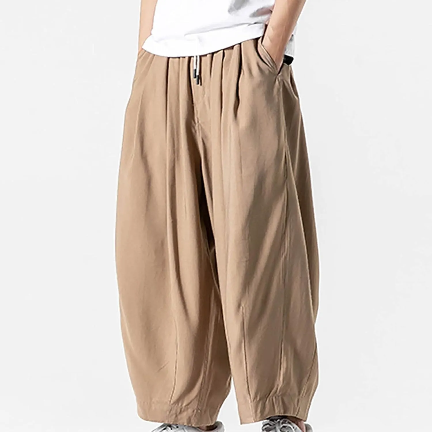 FZVYD Tapered Dress Pants Men Mens Joggers Cargo Pants Fashion Casual Sweatpants Work Pants Drawstring Loose Trousers Pockets