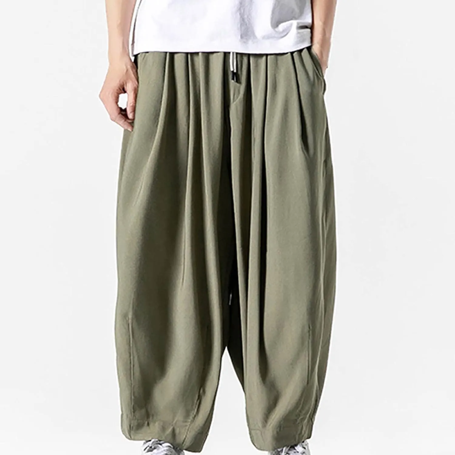 FZVYD Tapered Dress Pants Men Mens Joggers Cargo Pants Fashion Casual Sweatpants Work Pants Drawstring Loose Trousers Pockets
