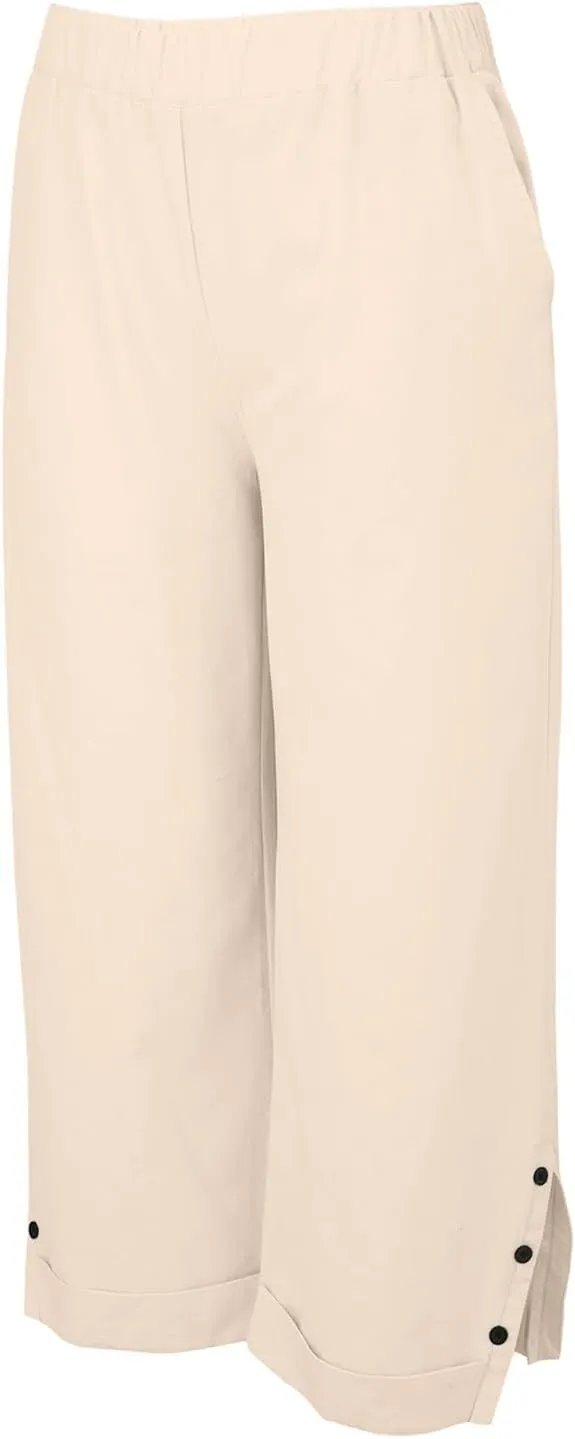 GIERIDUC Linen Pants for Women Flowy Palazzo Pants Bohemian High Waist Wide Leg Trousers Summer Beach Cruise Vacation Outfits