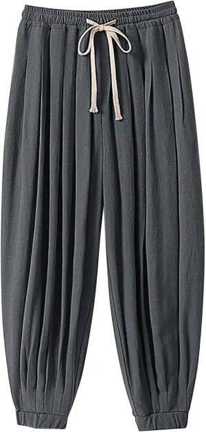 GIERIDUC Mens Joggers Sweatpants Open Bottom Straight Leg Casual Hearm Pants Loose Fit Running Athletic Yoga Pant with Pocket