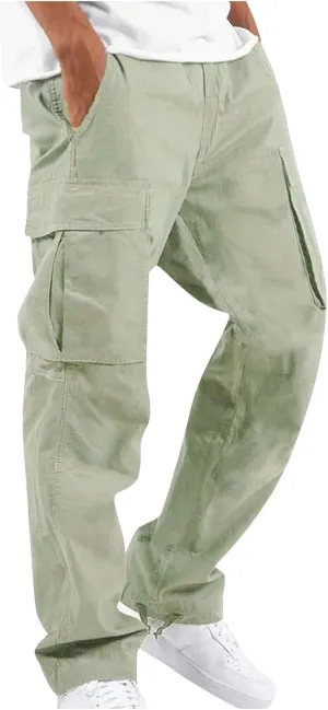 GOFULY Mens Cargo Pants Baggy Fashion Sweatpants with Pockets and Draw String with Pocket Casual Pants Joggers Trousers