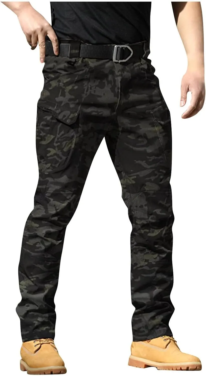 GOFULY Mens Cargo Pants Big and Tall Ripstop Stretch Y2K Pants Men Baggy Zipper Pockets Casual Casual Pants 2024 Trousers