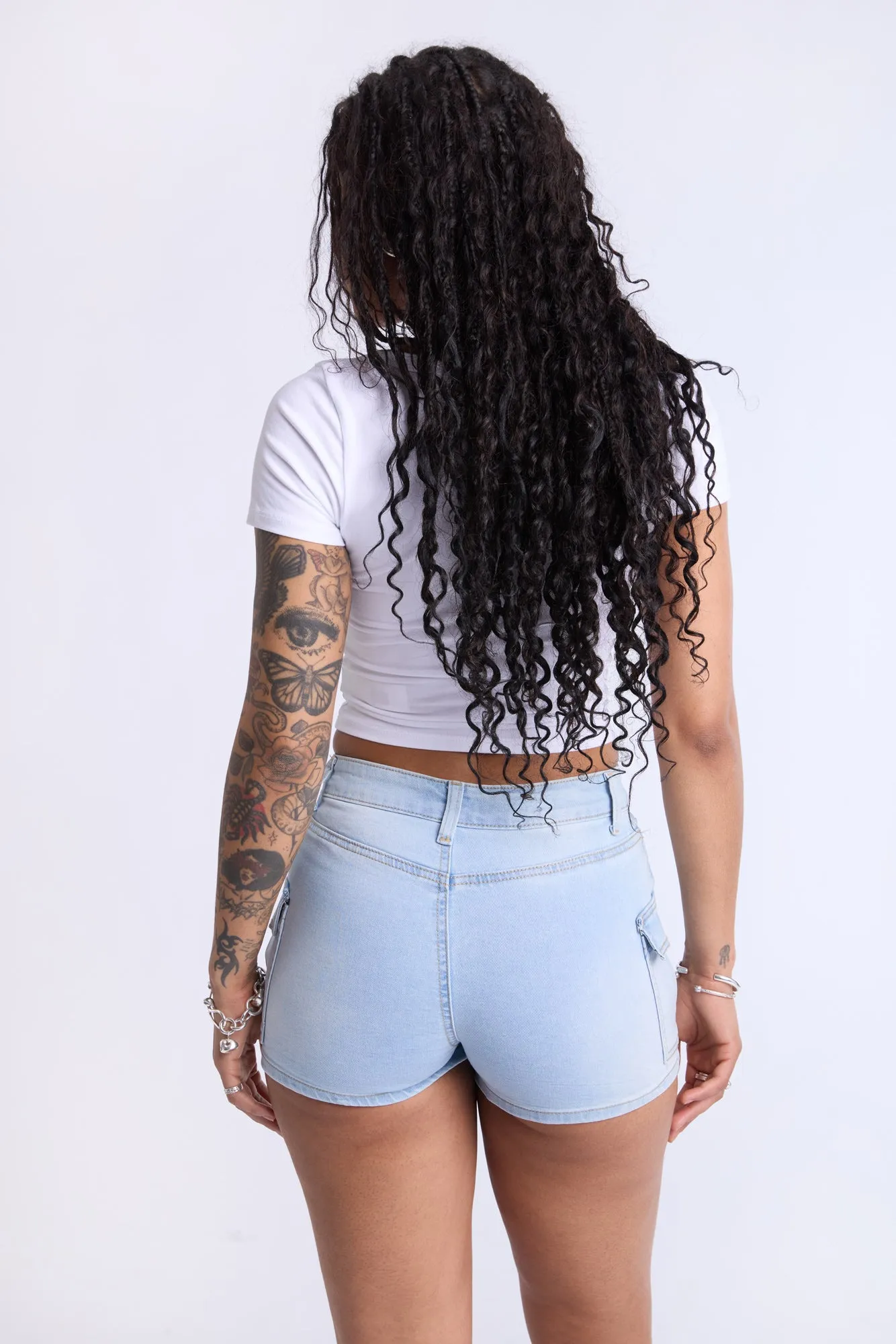 High-Rise Cargo Shorts