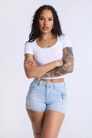 High-Rise Cargo Shorts