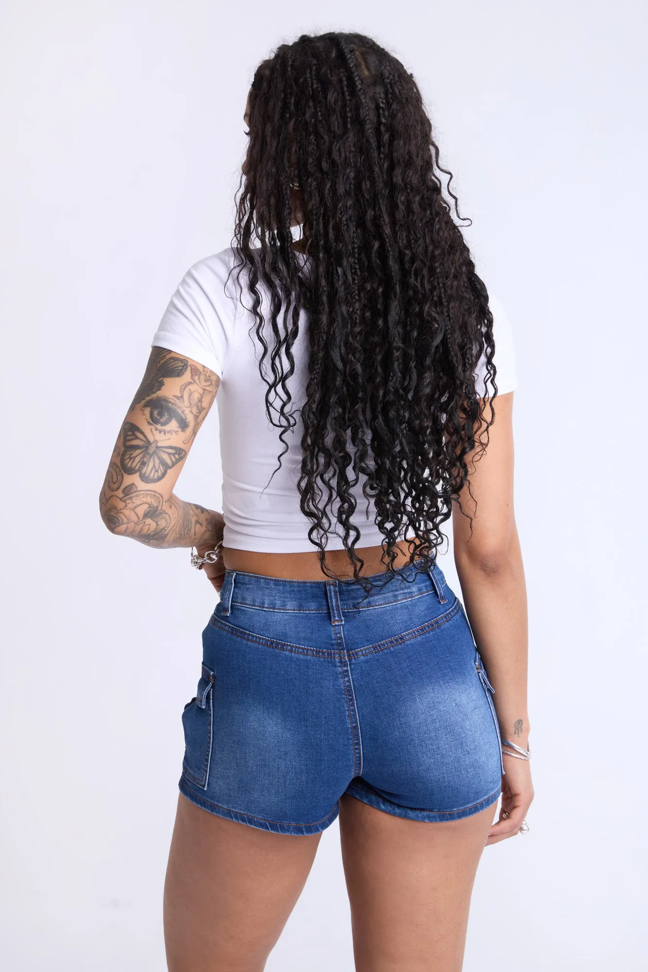 High-Rise Cargo Shorts