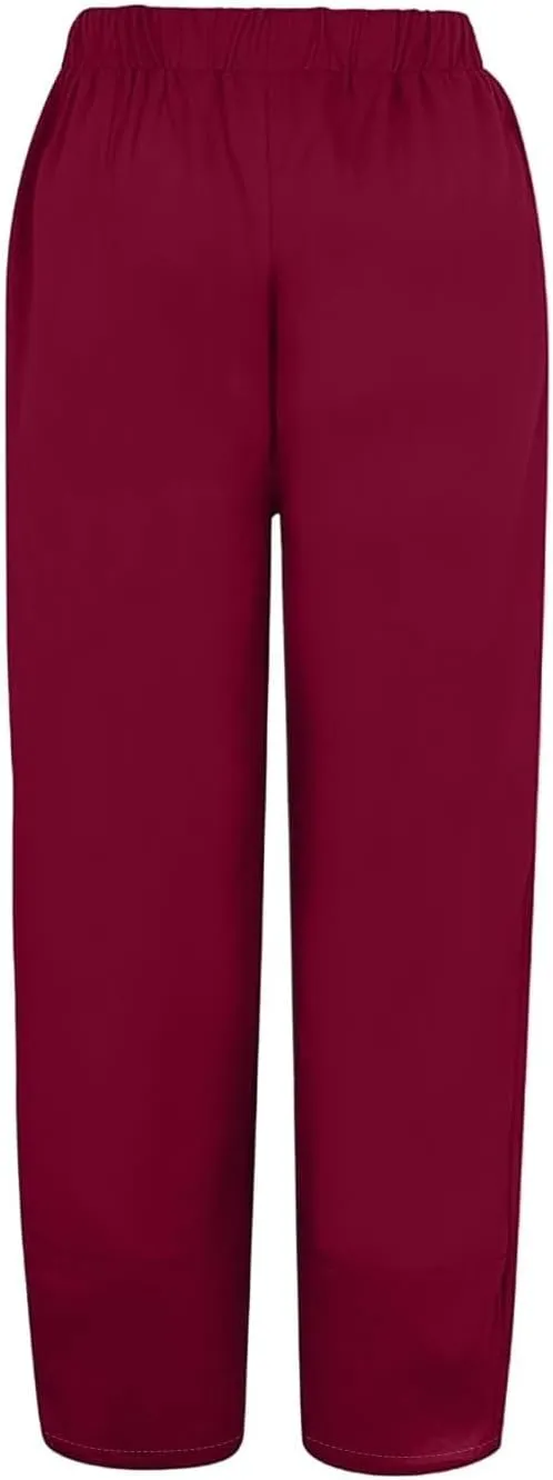 Hiking Pants Women 2025 Summer Cotton Linen Elastic Wiast Palazzo Trousers Stretch Loose Work Casual Pant with Pocket