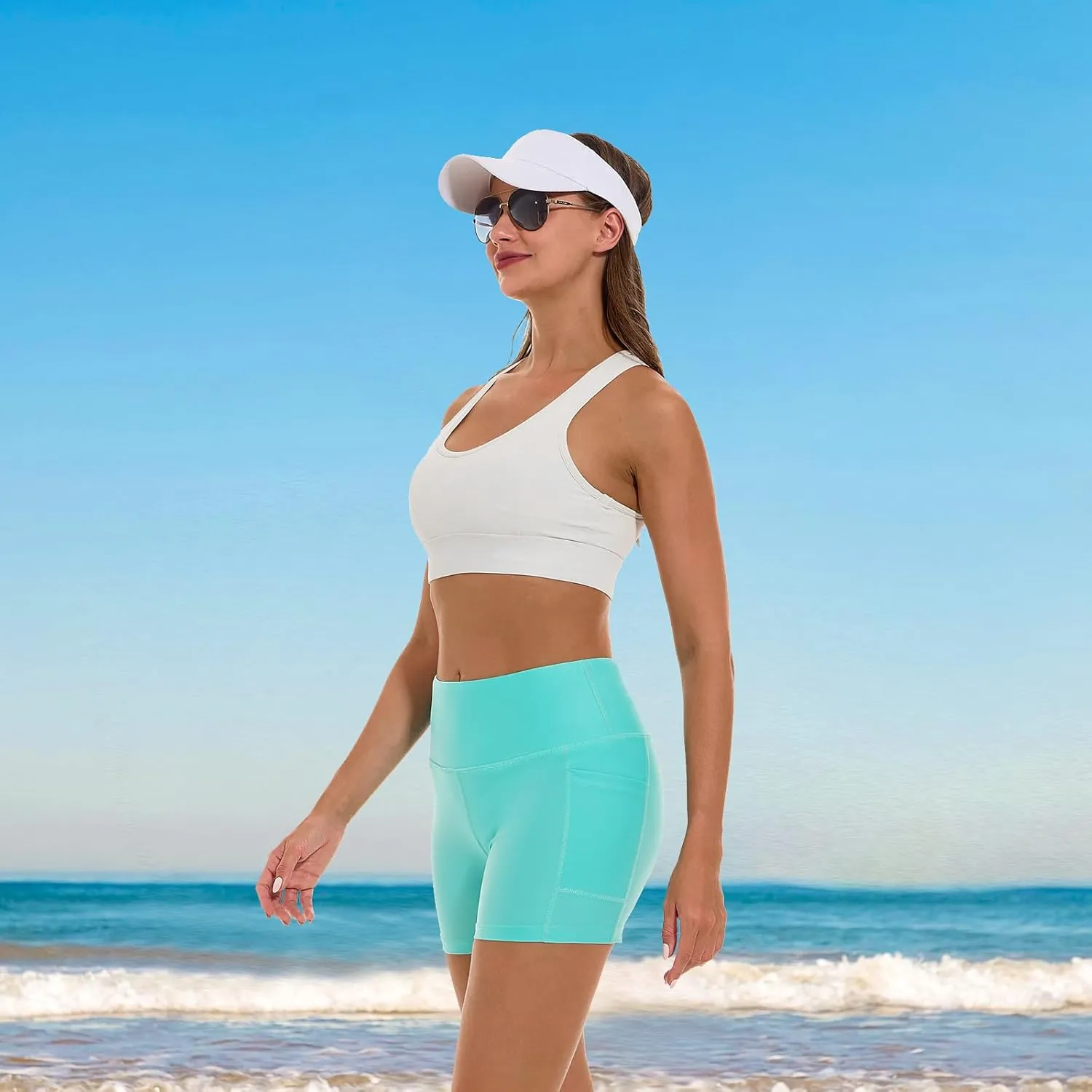 HODOSPORTS Women's 3''/5''/7''/9'' Swim Shorts UPF 50  High Waisted Board Shorts with Pockets Liner Quick Dry Swimsuit Bottom