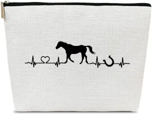 Horse Gifts Makeup Bags, Animal Lovers Cosmetic Bag for Purse, Gifts for Women, Cowgirl, Besties, Daughter, Best Friends, Owners, Horse Stuff