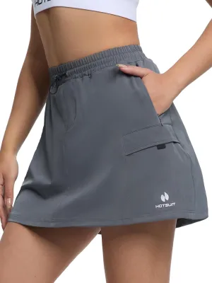 HOTSUIT Cargo Skirts for Women with 4 Pockets Quick Dry Stretch 16 Hiking Skort for Golf Running Tennis