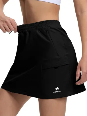 HOTSUIT Cargo Skirts for Women with 4 Pockets Quick Dry Stretch 16 Hiking Skort for Golf Running Tennis
