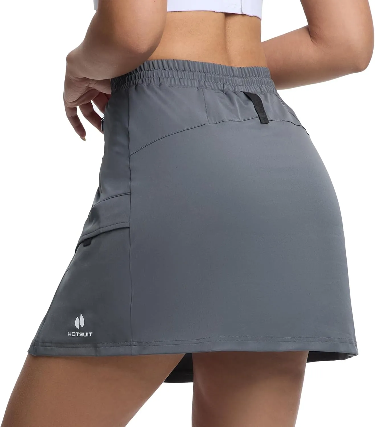 HOTSUIT Cargo Skirts for Women with 4 Pockets Quick Dry Stretch 16 Hiking Skort for Golf Running Tennis