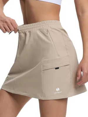 HOTSUIT Cargo Skirts for Women with 4 Pockets Quick Dry Stretch 16 Hiking Skort for Golf Running Tennis