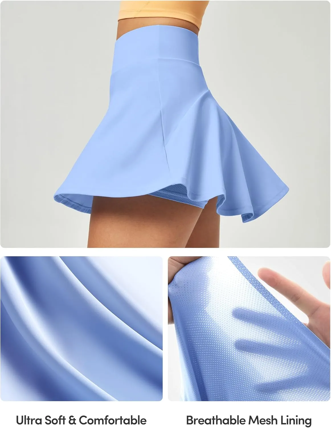 IUGA Tennis Skirts for Women High Waisted Women's Golf Skirt with Pockets Athletic Skort for Running Casual
