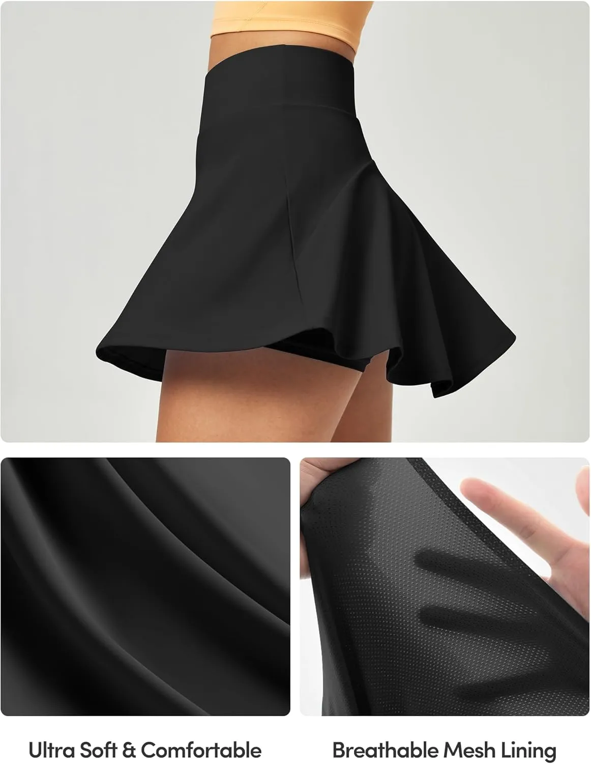 IUGA Tennis Skirts for Women High Waisted Women's Golf Skirt with Pockets Athletic Skort for Running Casual