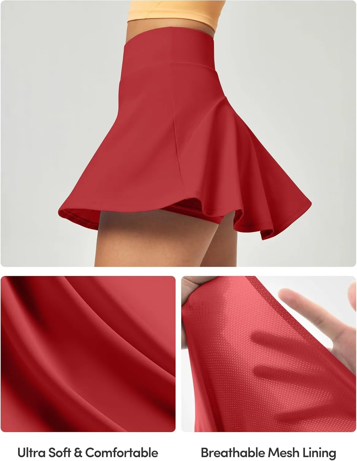 IUGA Tennis Skirts for Women High Waisted Women's Golf Skirt with Pockets Athletic Skort for Running Casual