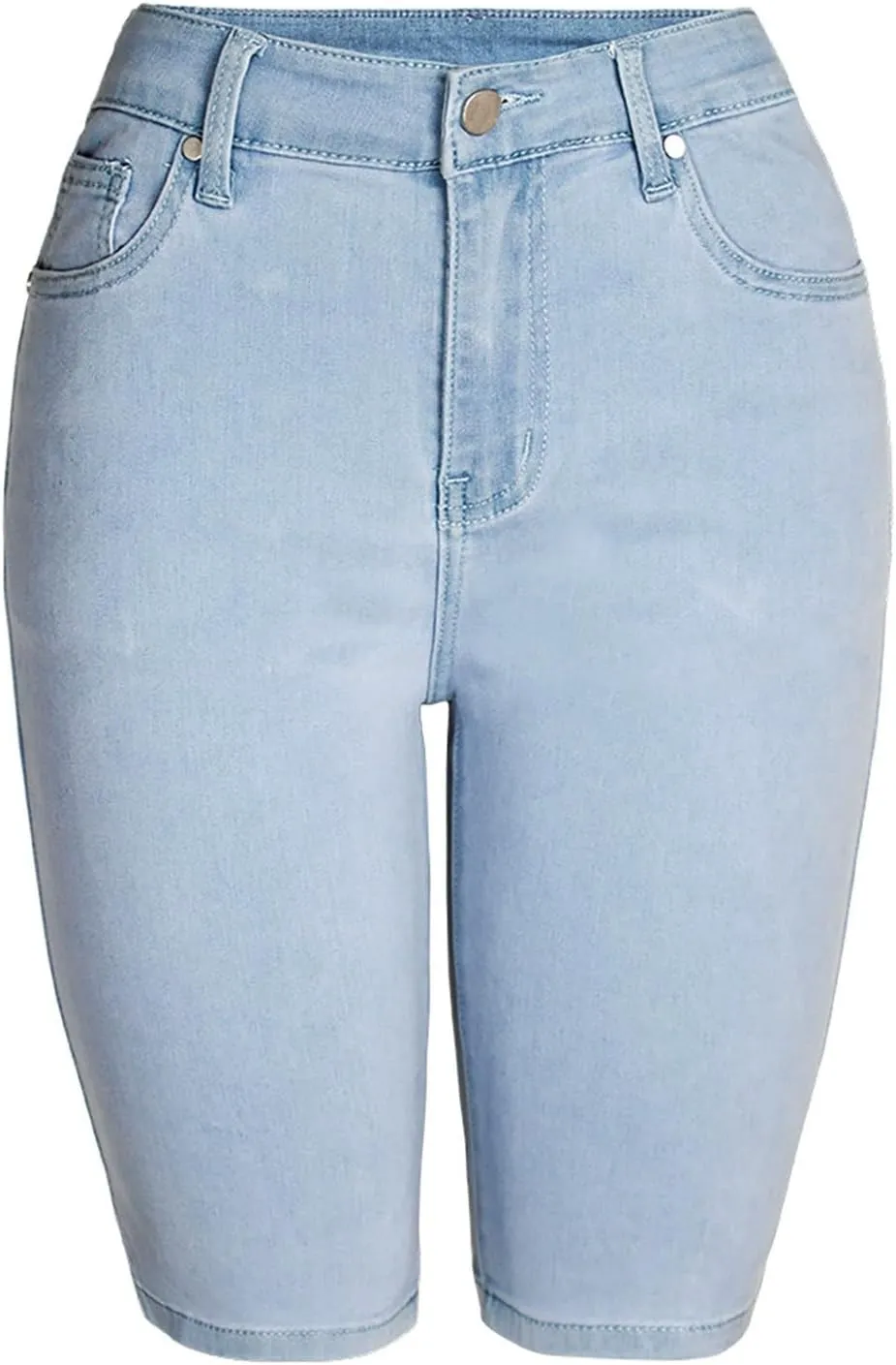 Jean Shorts for Women Denim High Waisted Roll Up Hem Straight Leg Denim Jean Shorts Stretch Summer Short Pants with Pockets