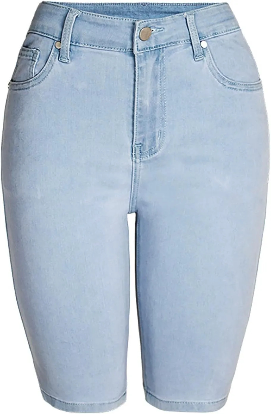 Jean Shorts for Women Denim High Waisted Roll Up Hem Straight Leg Denim Jean Shorts Stretch Summer Short Pants with Pockets
