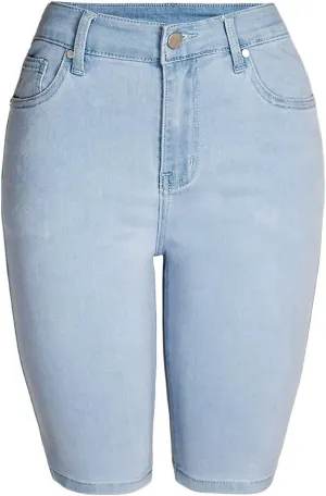 Jean Shorts for Women Denim High Waisted Roll Up Hem Straight Leg Denim Jean Shorts Stretch Summer Short Pants with Pockets