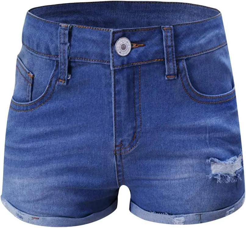 Jean Shorts Womens High Waisted Stretchy Ripped Denim Short Pants Hot Summer Casual Short Pants Y2k Streetwear