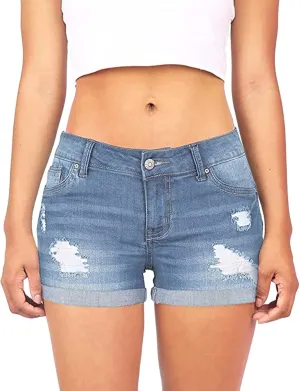 Jean Shorts Womens High Waisted Stretchy Ripped Denim Short Pants Hot Summer Casual Short Pants Y2k Streetwear