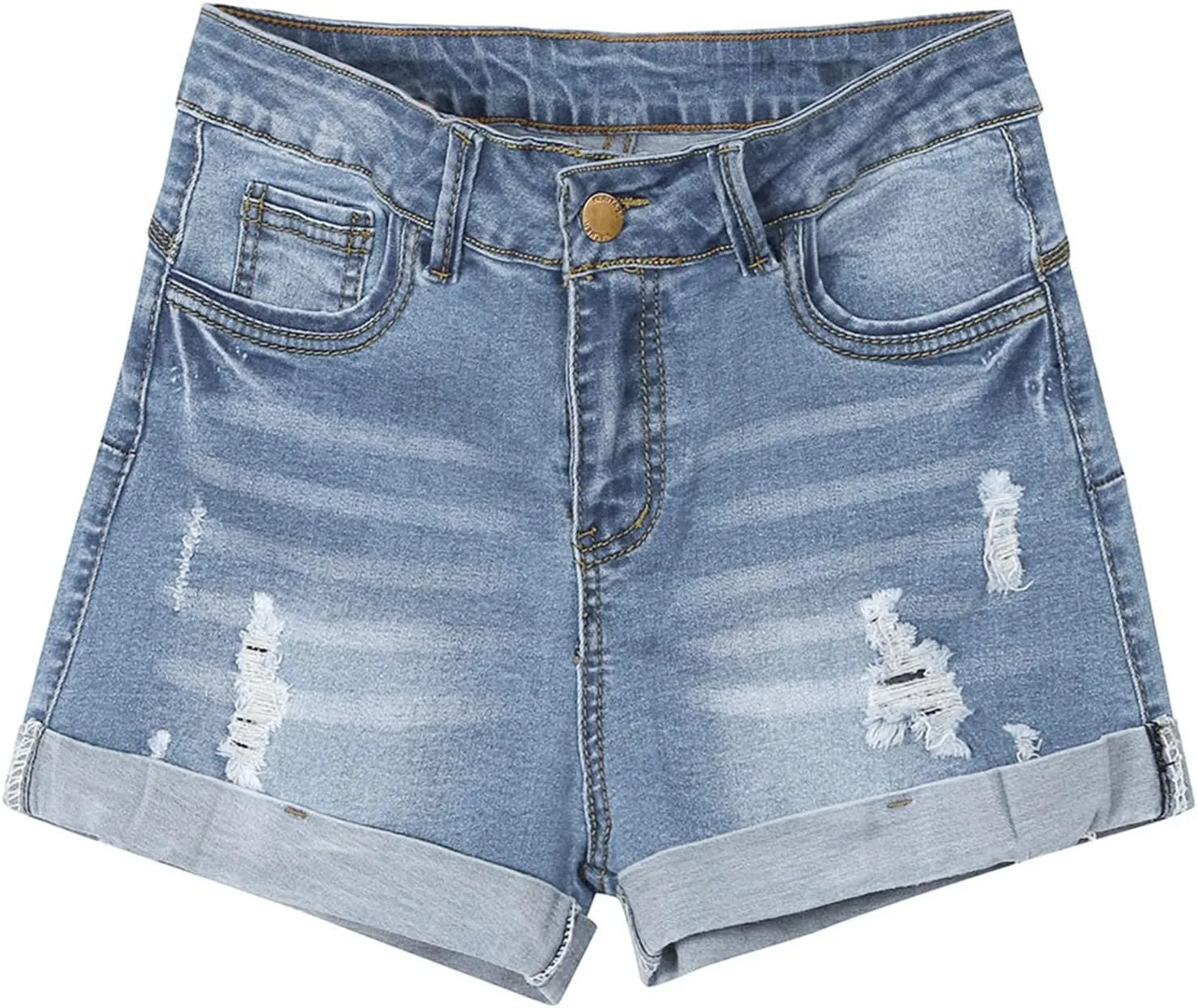 Jean Shorts Womens High Waisted Stretchy Ripped Denim Short Pants Hot Summer Casual Short Pants Y2k Streetwear
