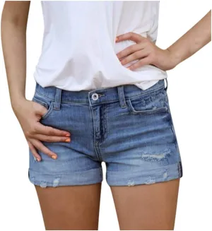 Jean Shorts Womens Low Rise Stretchy Ripped Denim Short Pants Hot Summer Casual Short Pants Y2k Streetwear
