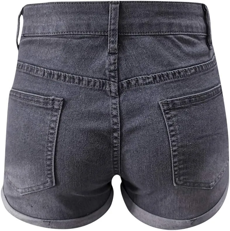 Jean Shorts Womens Low Rise Stretchy Ripped Denim Short Pants Hot Summer Casual Short Pants Y2k Streetwear