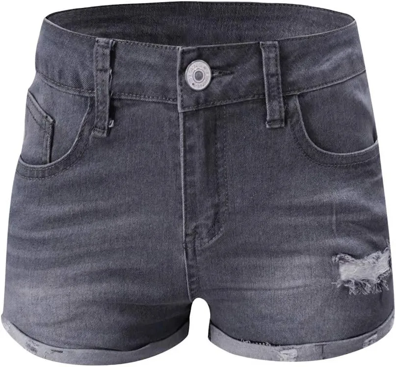 Jean Shorts Womens Low Rise Stretchy Ripped Denim Short Pants Hot Summer Casual Short Pants Y2k Streetwear