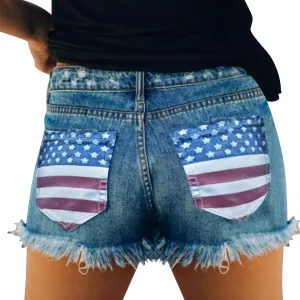 Jean Shorts Womens Stretchy Pull On Roll Up Hem Straight Leg Denim Jean Shorts Stretch Summer Short Pants with Pockets