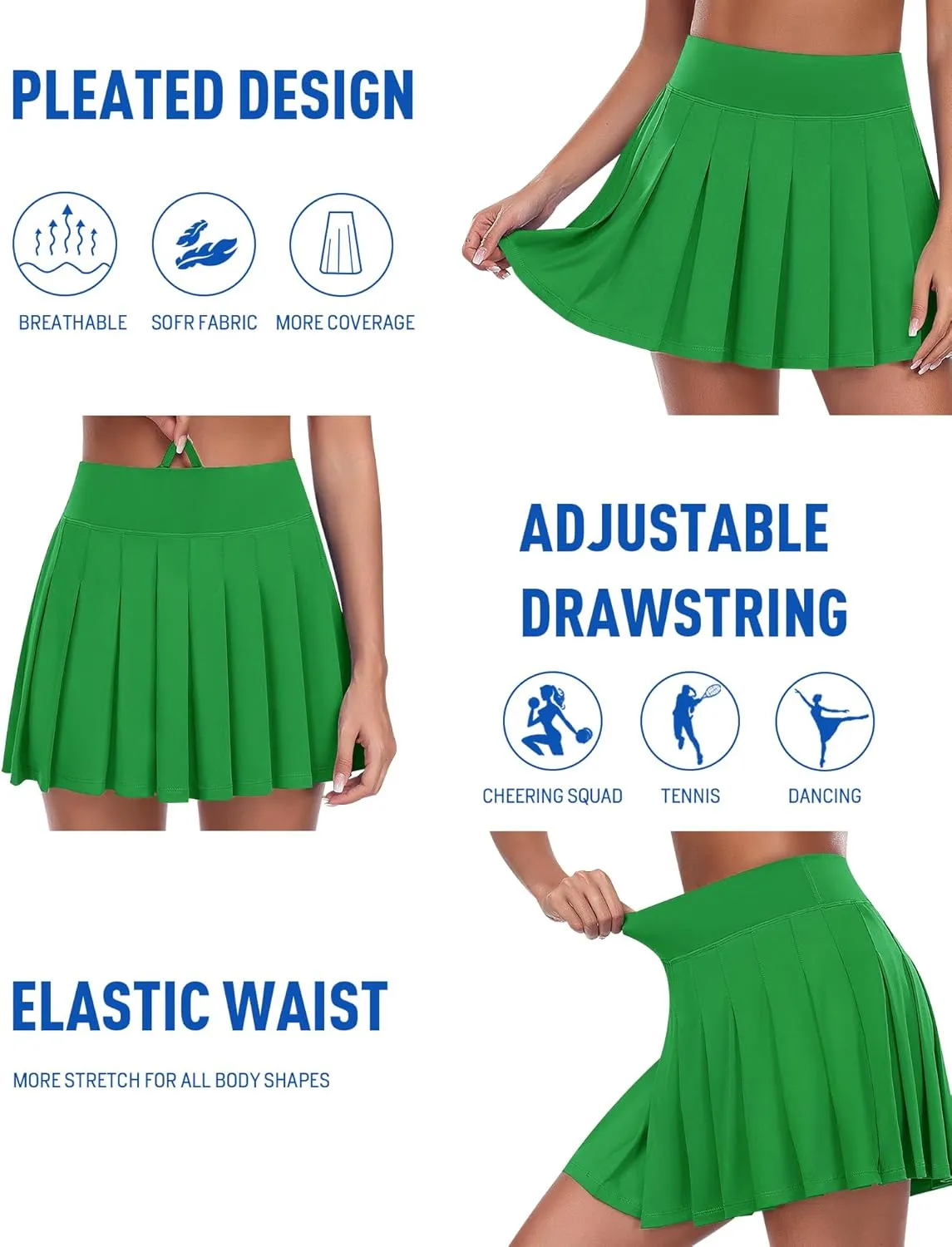 JoyGirl Womens Pleated Tennis Skirt with Shorts Golf Skirts High Waisted Athletic Mini Skirt Workout Skorts with Pockets