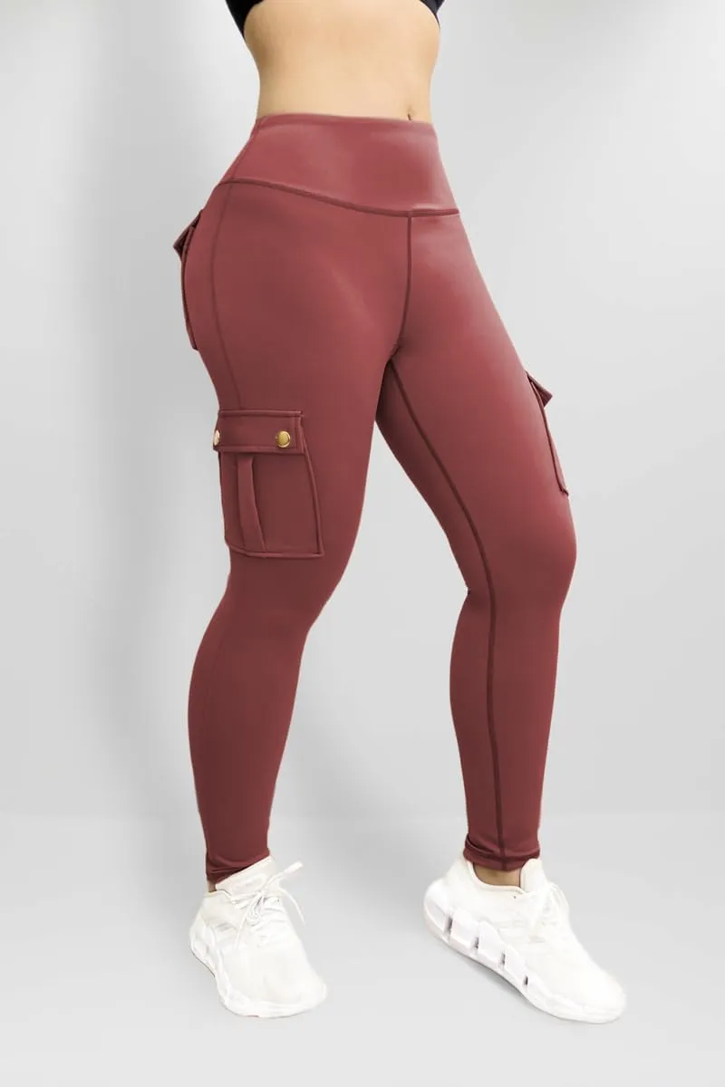 Kubbon Women's Yoga Leggings Butt Lifting Cargo Pants High Waist Tummy Control Workout Pants Lounge Trousers with Pockets