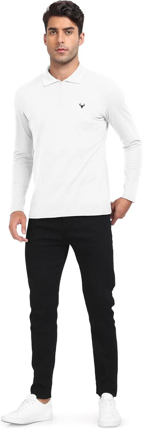 KUYIGO Men's Short&Long Sleeve Polo Shirts Casual Slim Fit Business Fashion Tops Golf Tennis T-Shirt