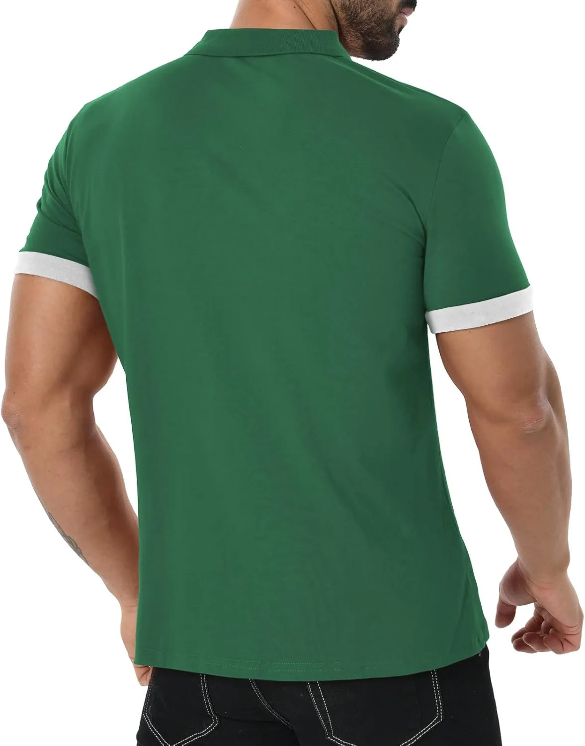 KUYIGO Men's Short&Long Sleeve Polo Shirts Casual Slim Fit Business Fashion Tops Golf Tennis T-Shirt
