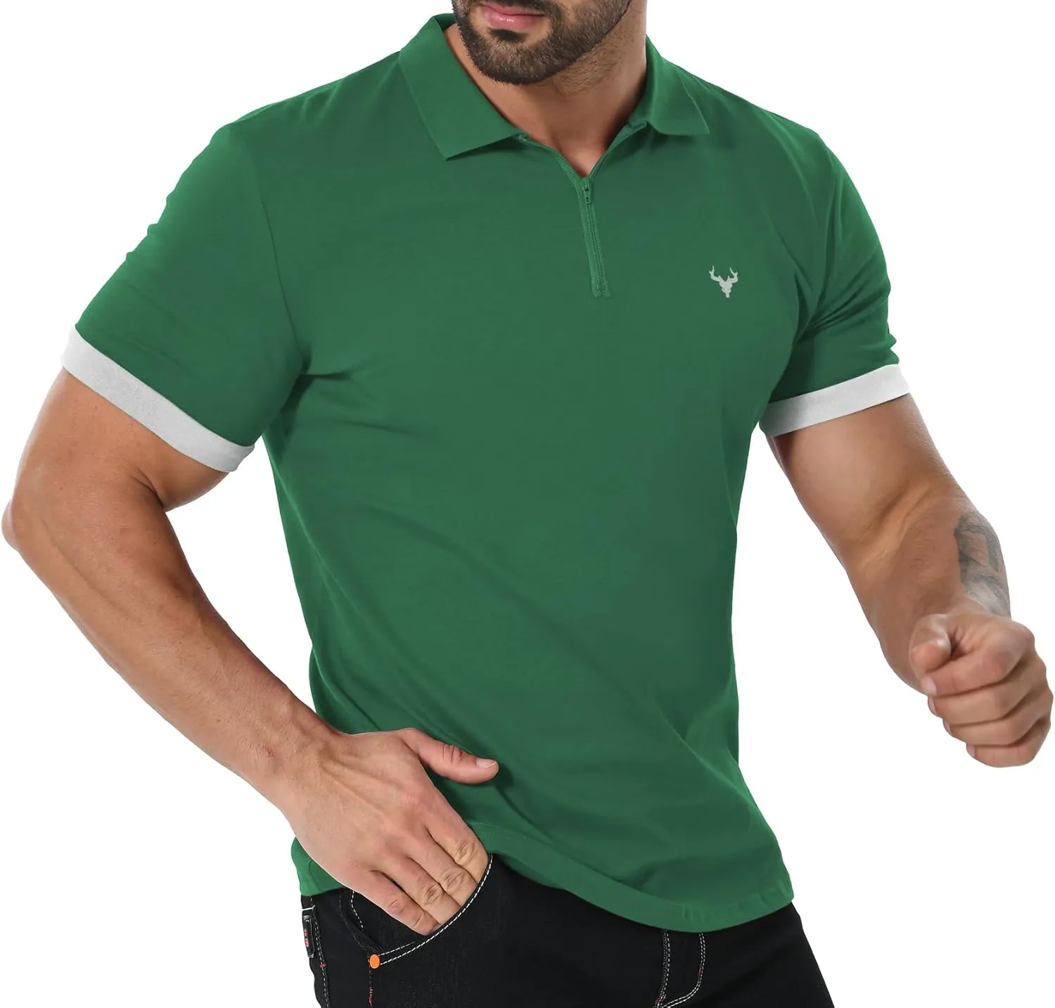 KUYIGO Men's Short&Long Sleeve Polo Shirts Casual Slim Fit Business Fashion Tops Golf Tennis T-Shirt