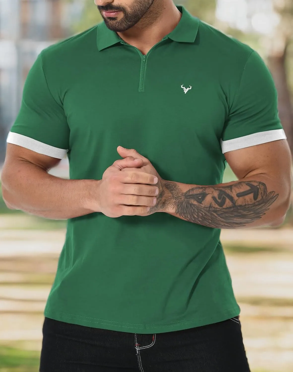 KUYIGO Men's Short&Long Sleeve Polo Shirts Casual Slim Fit Business Fashion Tops Golf Tennis T-Shirt