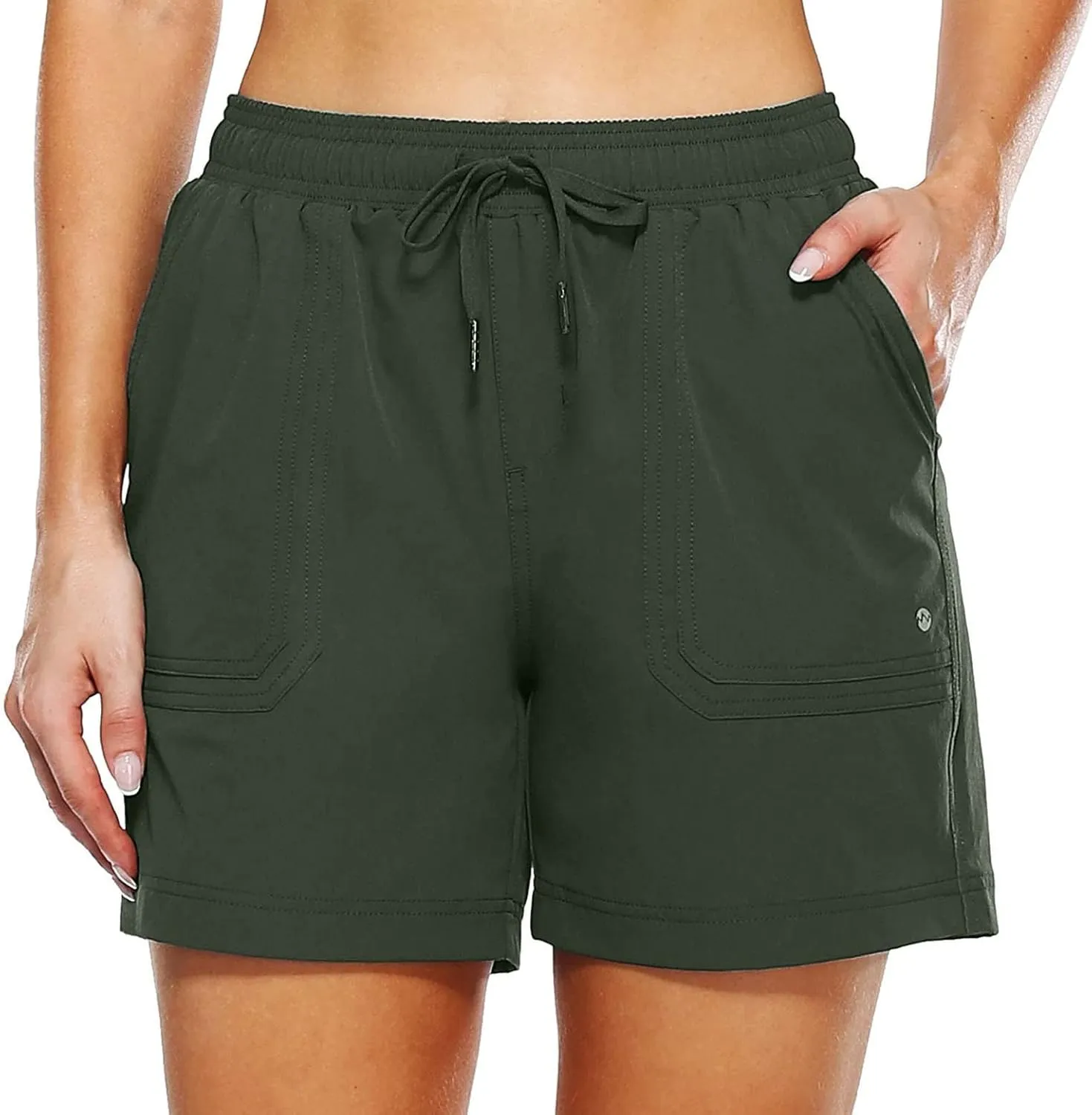 LCMTWX Khaki Women's Athletic Hiking Quick Shorts