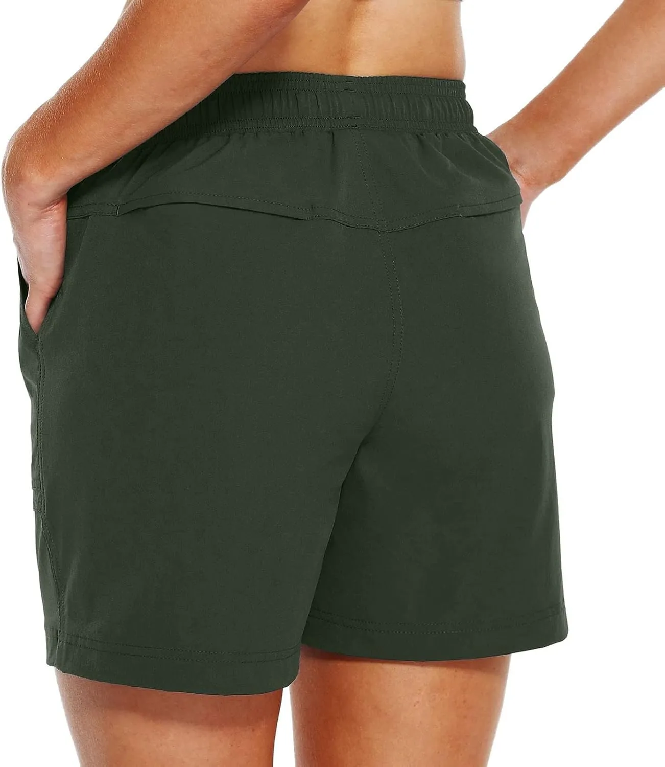 LCMTWX Khaki Women's Athletic Hiking Quick Shorts