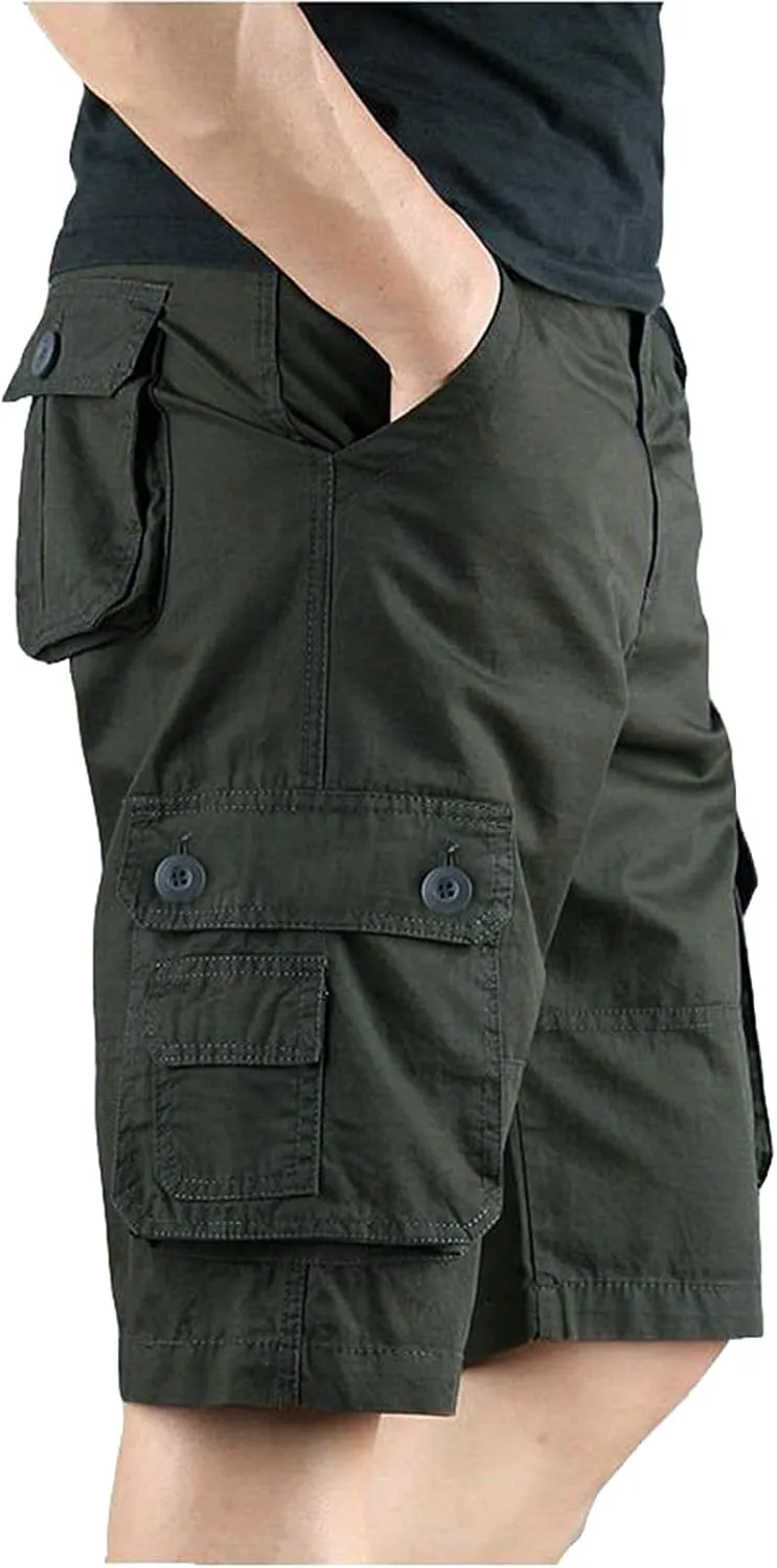 LCMTWX Men's Cargo Shorts 2024 Elastic Waist Drawstring Summer Casual Hiking Shorts Jogger Sweat Shorts with Multi Pockets