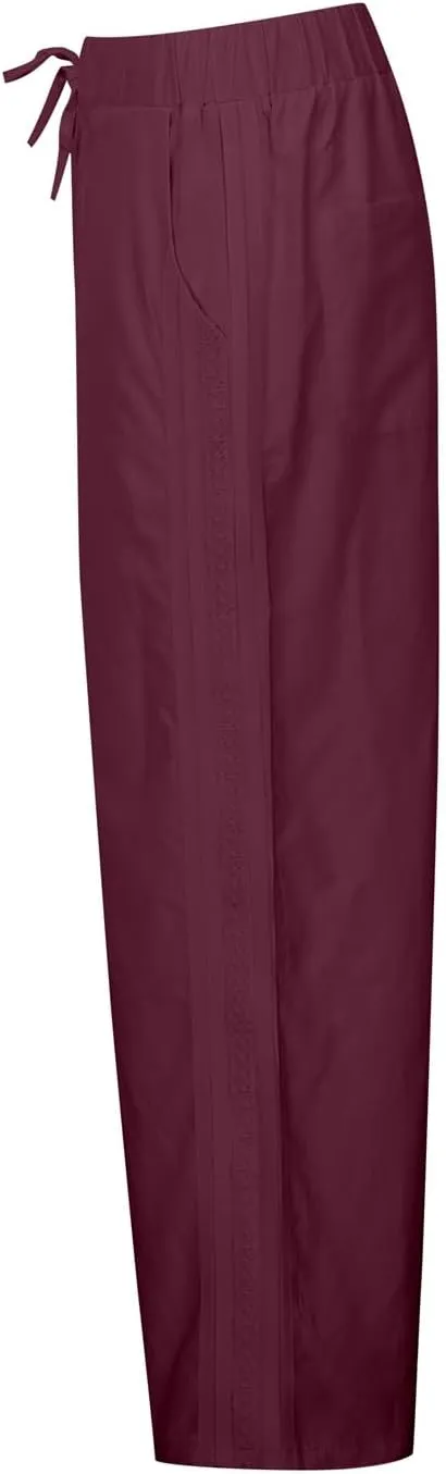 Linen Pants for Women Loose Fit Summer Casual Boho Straight Leg Solid Color High Waist Linen Pants Plus Size Lounge Trousers